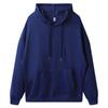 Solid Color Cotton Blends Sweatshirt Zipper Loop Knit Hooded Cardigan Jacket Loose Hoodie Team Uniform Work Advertising Hoodies Coat