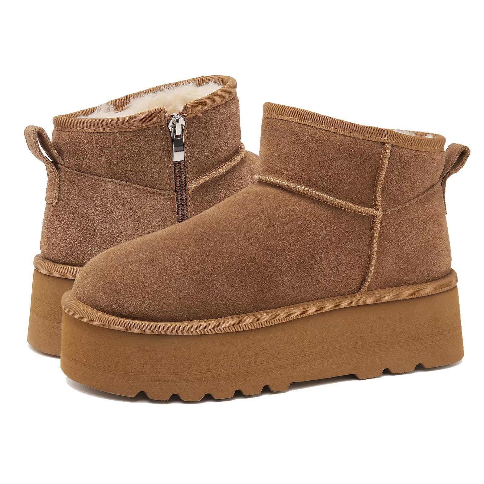 

Kamafy Дубленая кожа Натуральная кожа и и Холодные Удобные Зимние ботинки с Легко надевать и снимать Идеально для и Активный отдых Женские