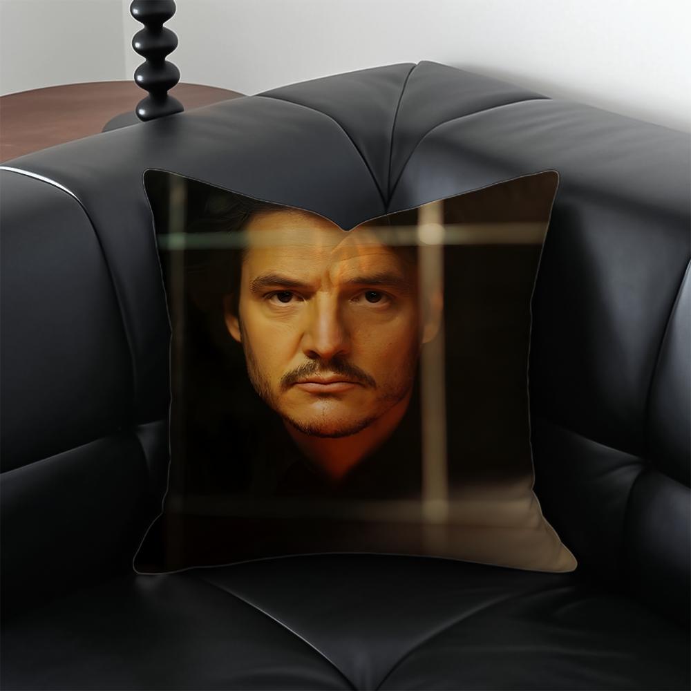 P-Pedro Pascal Pillow Actor Decor Cushion Cushion Cover Pillow Case Anti-Dustmite Invisible Zipper Silky Plush Cushion