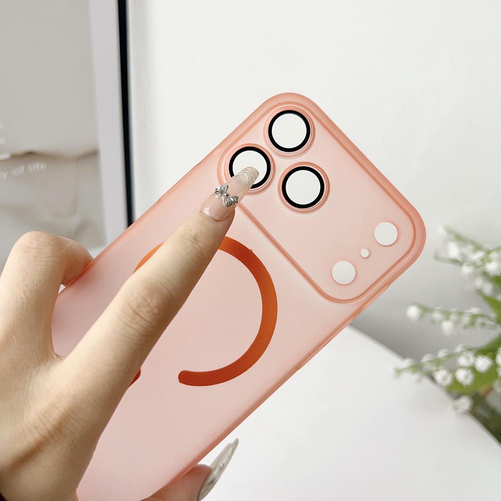 KEYSION Ultradünne Matte Klare Hülle für Magsafe für iPhone 13 14 15 Pro Max 15 Plus Magnetische Kabellose Lade-Rückabdeckung