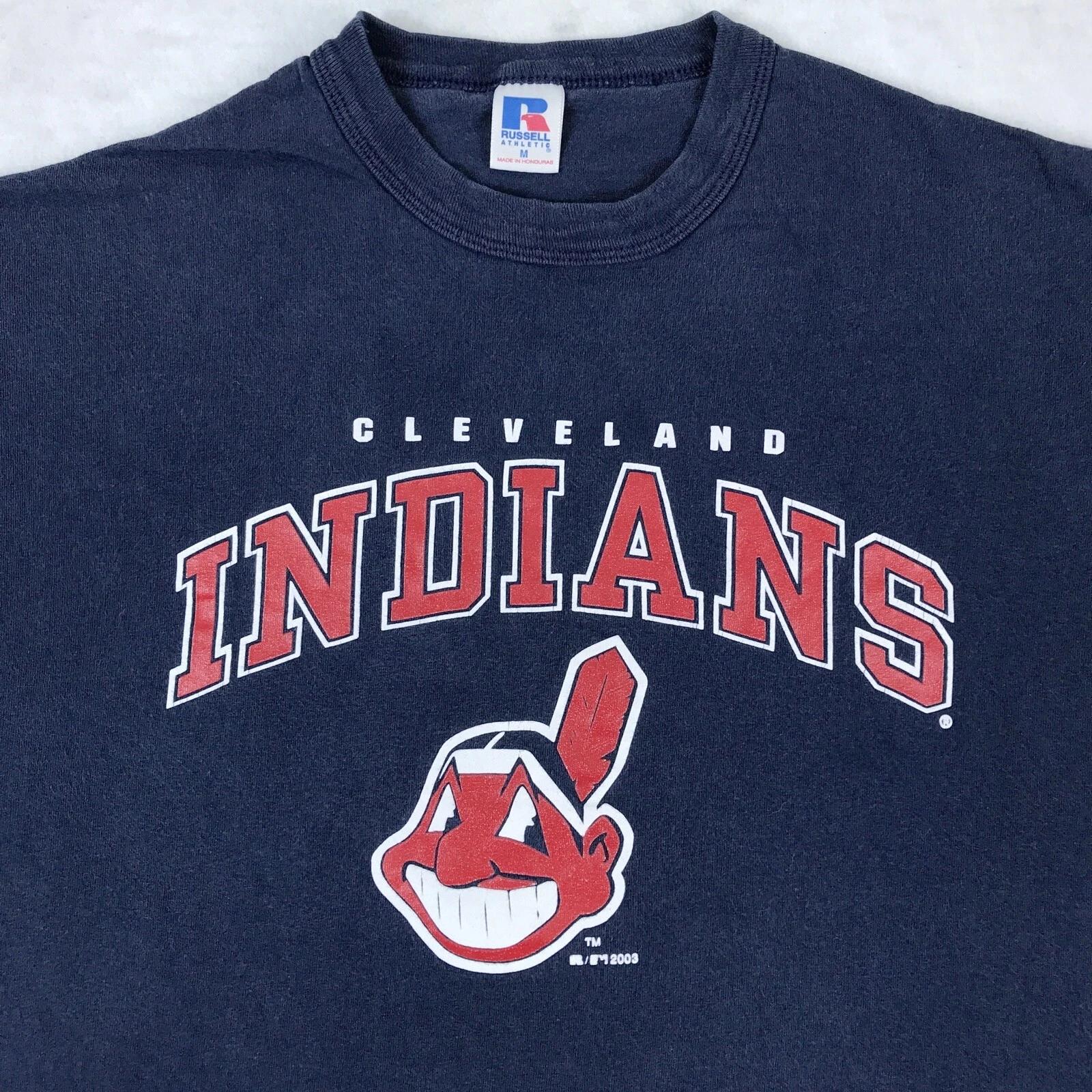 

vintage 2003 CLEVELAND INDIANS T-Shirt MEDIUM/LARGE chief wahoo mlb baseball M