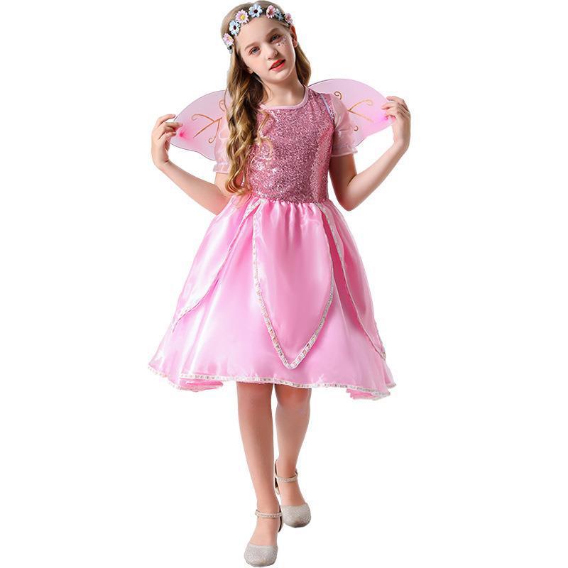 Cosplay European and American children girl halloween cos costume fairy tale elf princess fairy dress