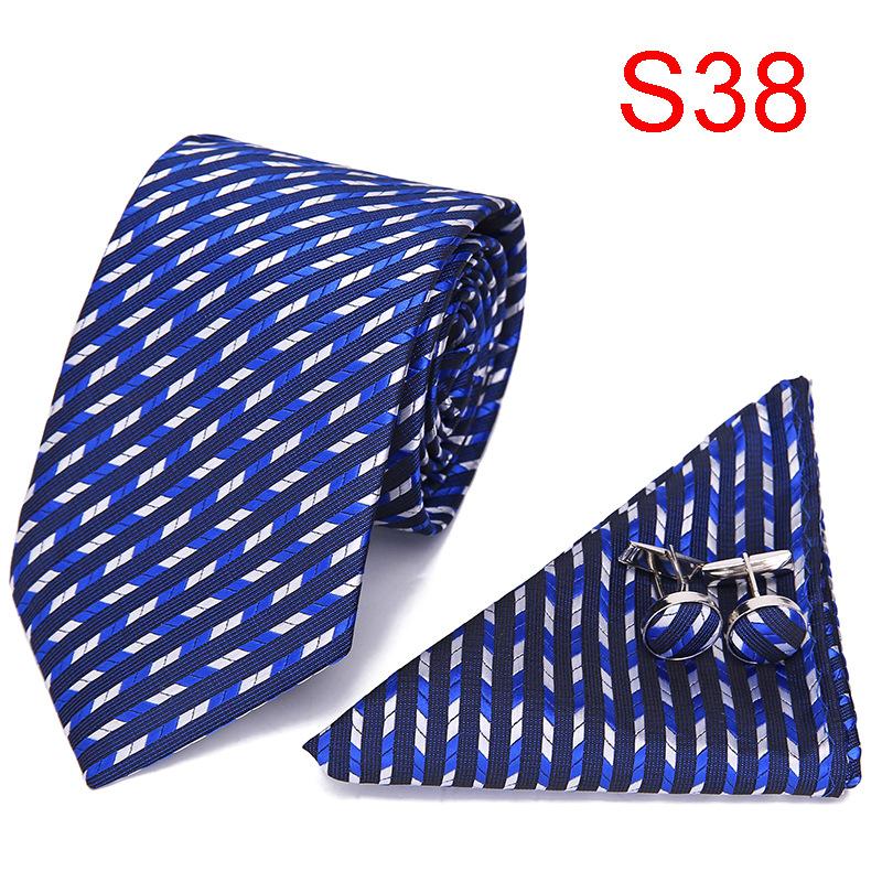 7.5Cm Business Tie Men'S Tie Set, Wedding Polyester Tie Gift Box