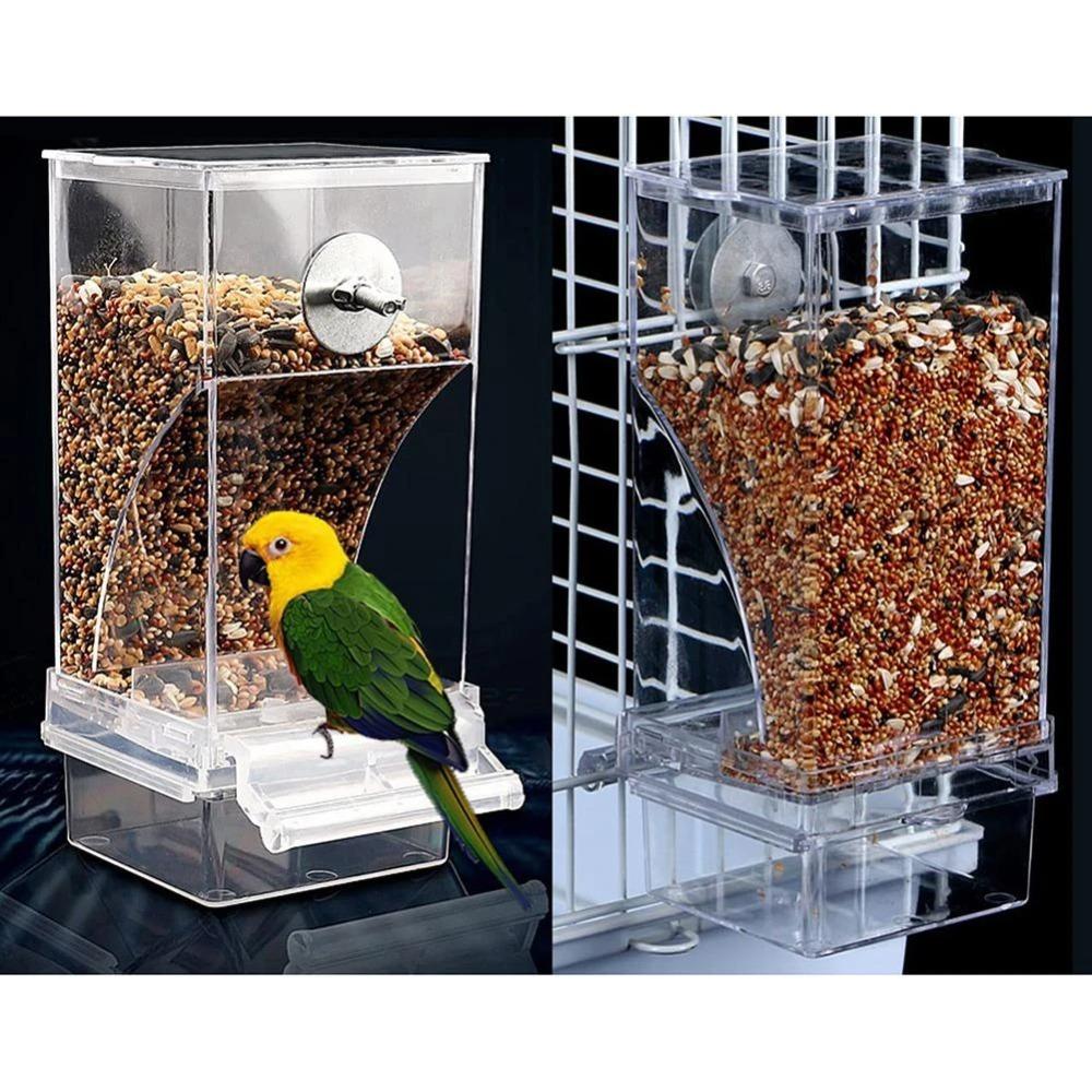 Durable No Mess Automatic Bird Feeder Large-capacity Anti-splash Automatic Parrot Feeder Food Container Bird Supplies
