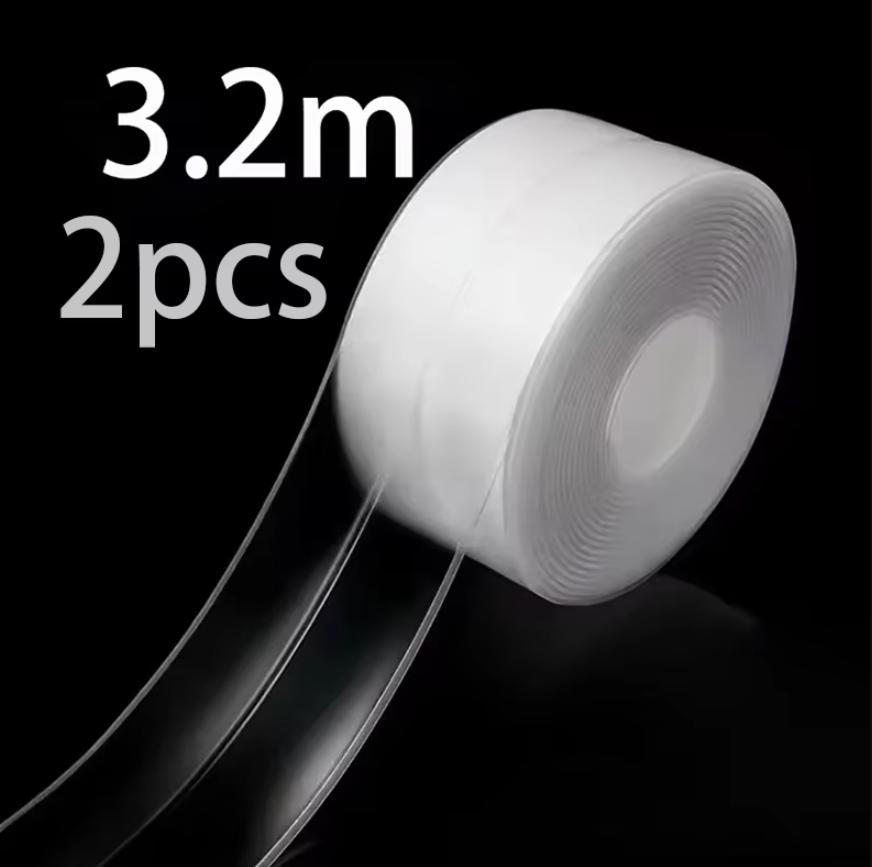2 Rolls White Caulk Tape Waterproof Self Adhesive, Toilet Caulking Sealant Tape, Bathtub Sealing Strip for Kitchen