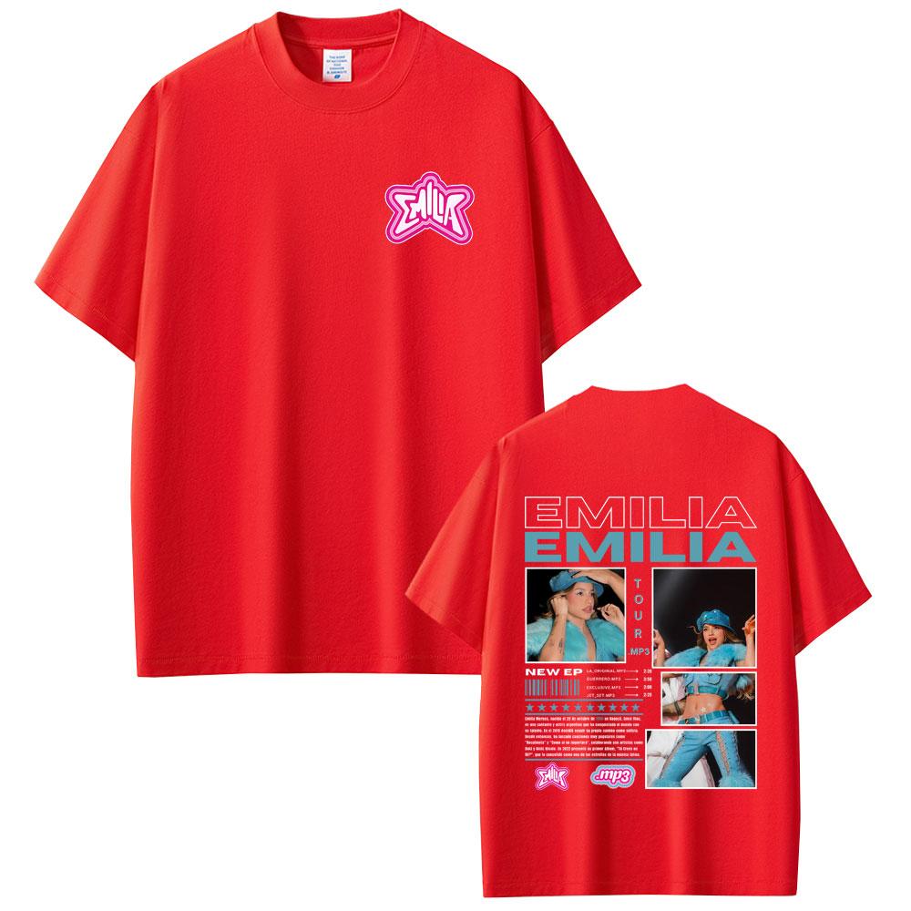 Singer Emilia Mernes MP3 Tour Graphic Tshirt Unisex Women Fashion Oversized Streetwear Summer Male Hip Hop Vintage Short Sleeve