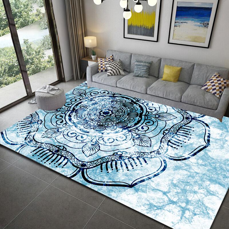 Boho Decor Rugs Non-slip Mandala Style Colorful Floral Rug Floor Mat Living Room Floor Mat Kitchen Living Room Bedroom Carpet