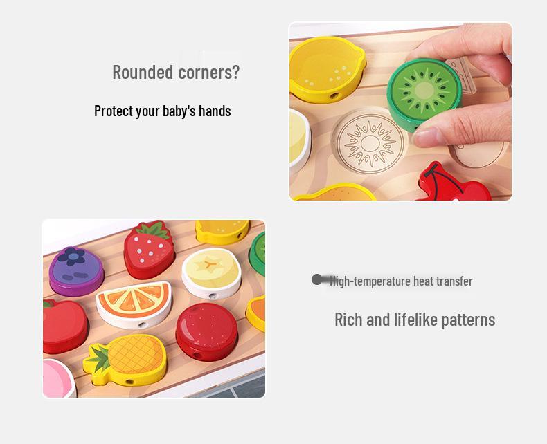 Fruit Tanghulu Toddler Puzzle: Wooden Beading Game for Logical Thinking and Early Education