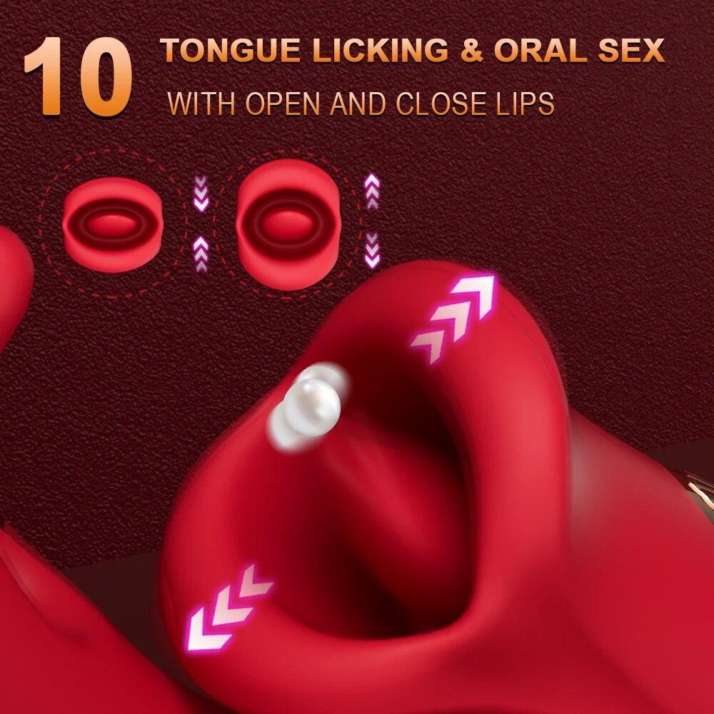 Tapping Biiting Vibrator Female Tongue Licking Swing Nipple Oral Clitoris Stimulator G Spot Massager Sex Toys for Adults Women