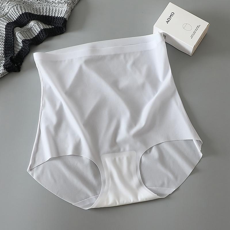 Skin Friendly and Breathable Ice Facial Mask High Waist Panties Seamless No Curling Edges Light and Thin Solid Color Triangle Women’s Panties