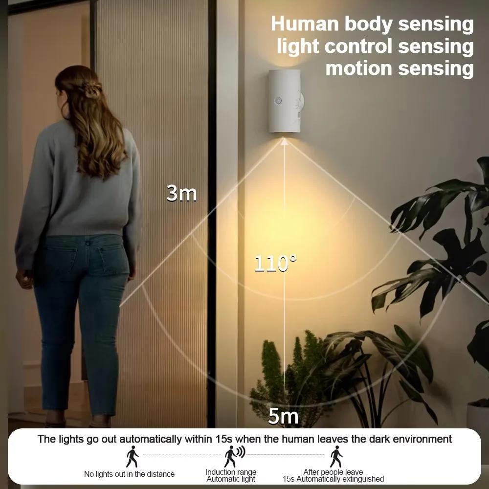 Colorful Toilet Projection Night Light Led Footlights Sensor Magnetic Double Head Wall Lamp Rechargeable body Sensor Night Light