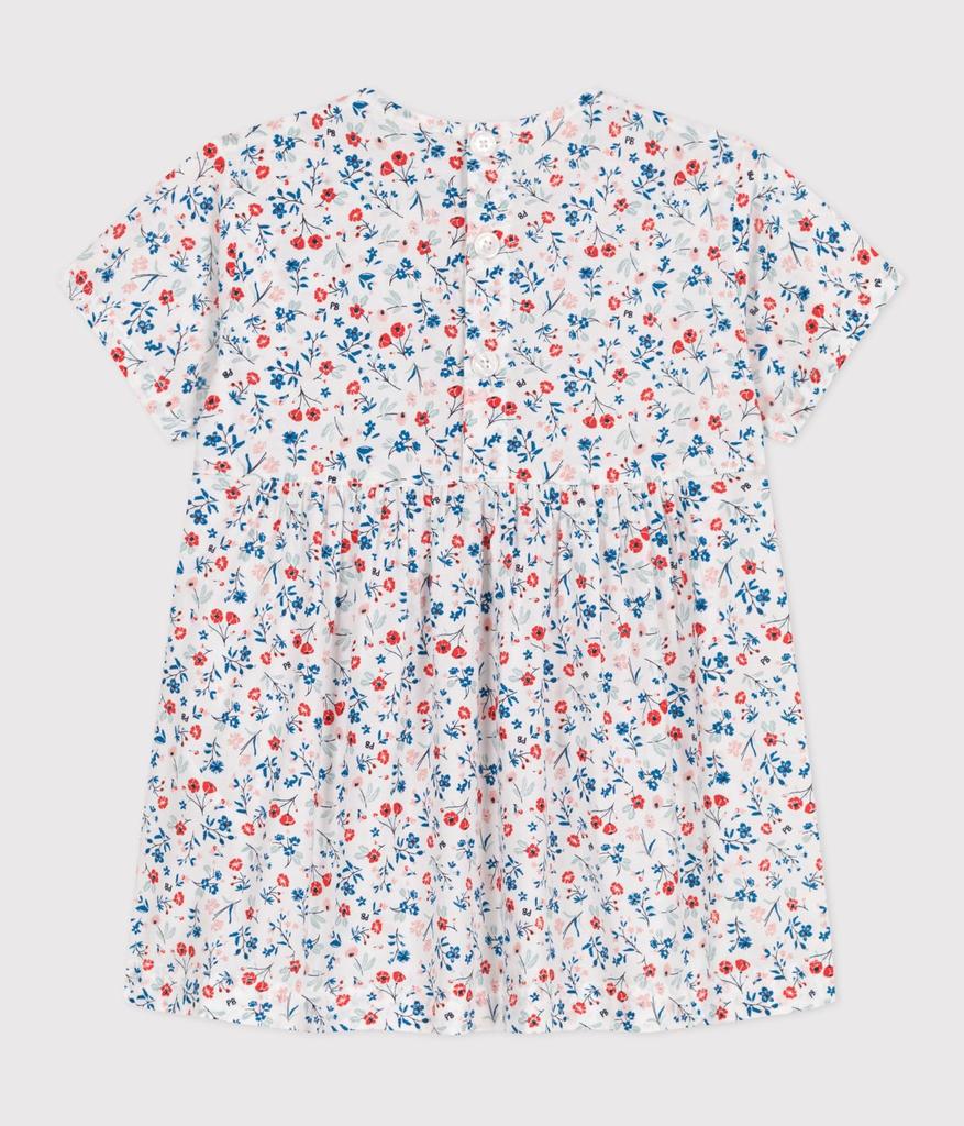 Dress A0CLI 36 Months 95cm [Petit Bateau] Short-sleeved Off-white/Multicolor