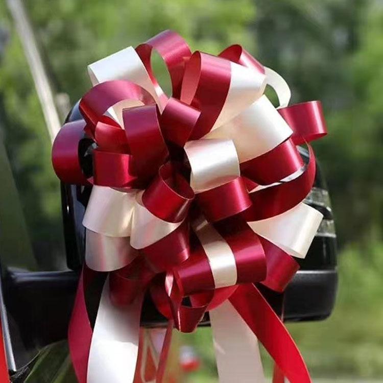Wedding Car Mirror Pull-Flower Bow and Gift-Packaged Qixi Flower Bouquet