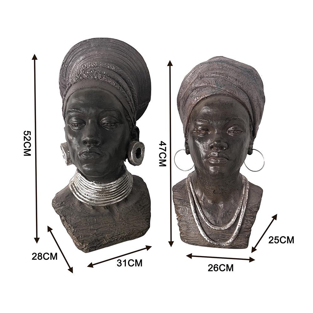 Tribal Black Figurine Resin Ornament for Home and Porch Display