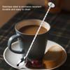Rustless Steel Stirring Spoon Mirror Polished Long Handle Mixing Spoon Slender Shape Practical Drink Stirring Spoon