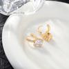 Korean Style Zirconia Square Earrings for Women - Geometric Studs for a High-End, Versatile Look