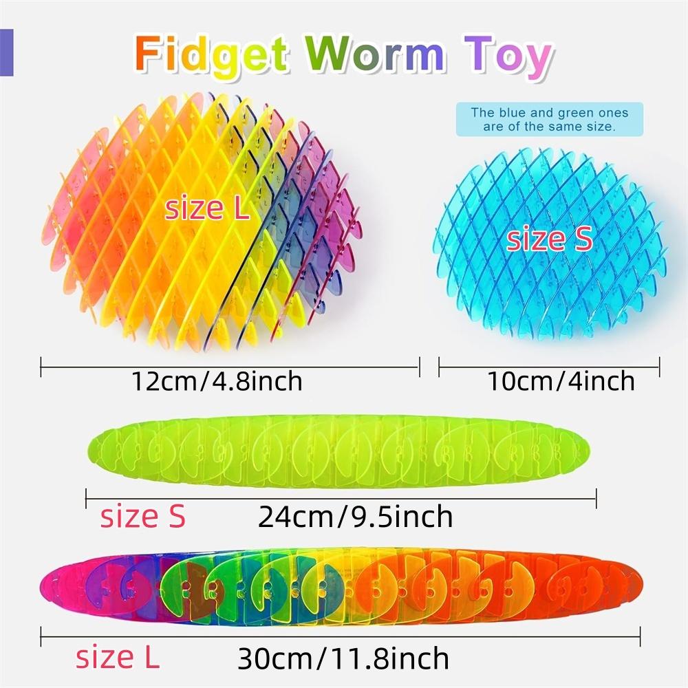 1Pc Multicolour Fidget Worm Toy Elastic Sensory Slug Fidget Toy Stress Anxiety Relief Desk Fidgets For Autistic & Adhd
