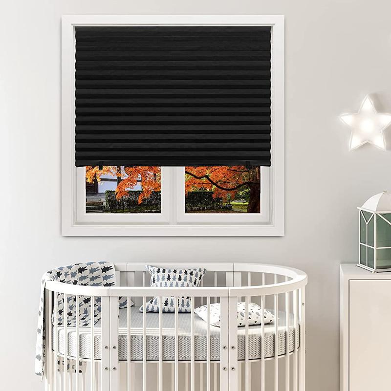 Simple Pleated Window Shades Self-Adhesive Non-Woven Semi-Shading Blinds Curtains Living Room Bedroom Bathroom Home Decorations