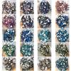 Ss3-Ss30 Strass Ab Colorés Verre Fond Plat Strass Diamant Cristal Coloré Rond Autocollant Manucure Diy Diamant