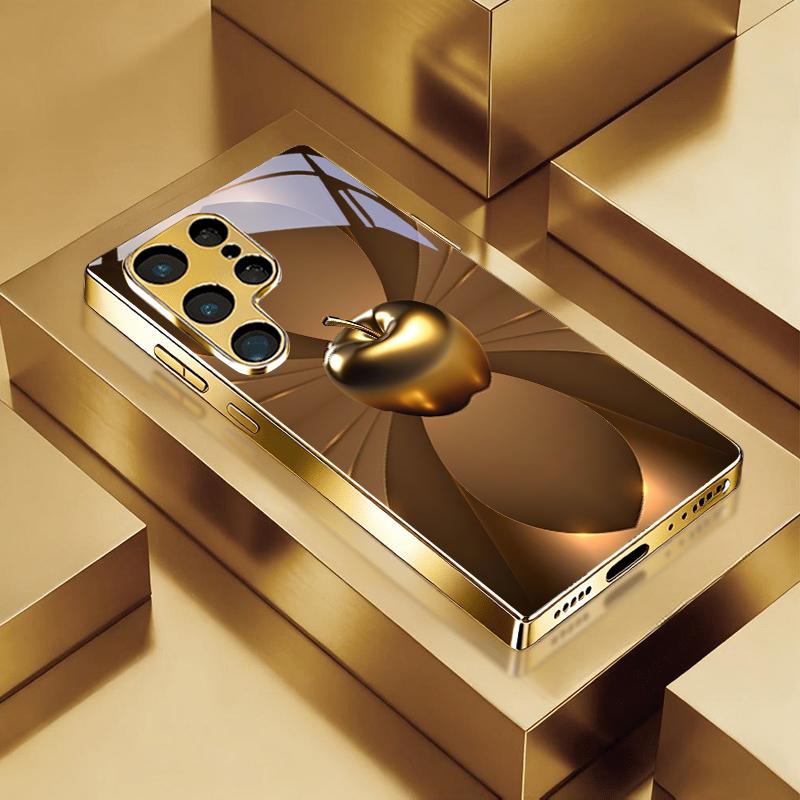 Premium Metallic Electroplated Golden Phone Case For Samsung Note 10 20 A06 A07 A12 A13 A14 A15 A16 A17 A22 A23 A25 Glass Cover