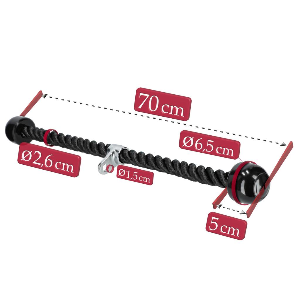 Rope Cable Attachment For Triceps Pull-Down Machine