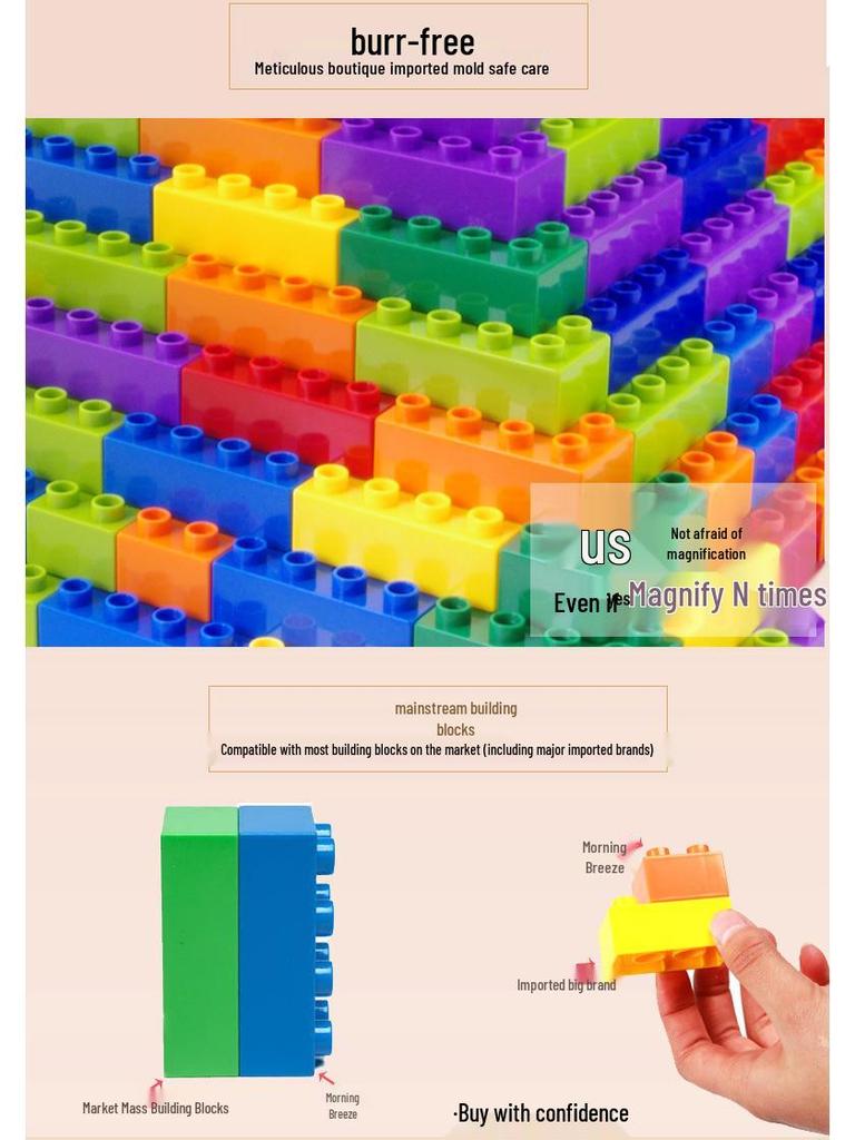 Morning Wind Creative Happy City Building Blocks - Large, Granular Kindergarten Puzzle for Early Education.