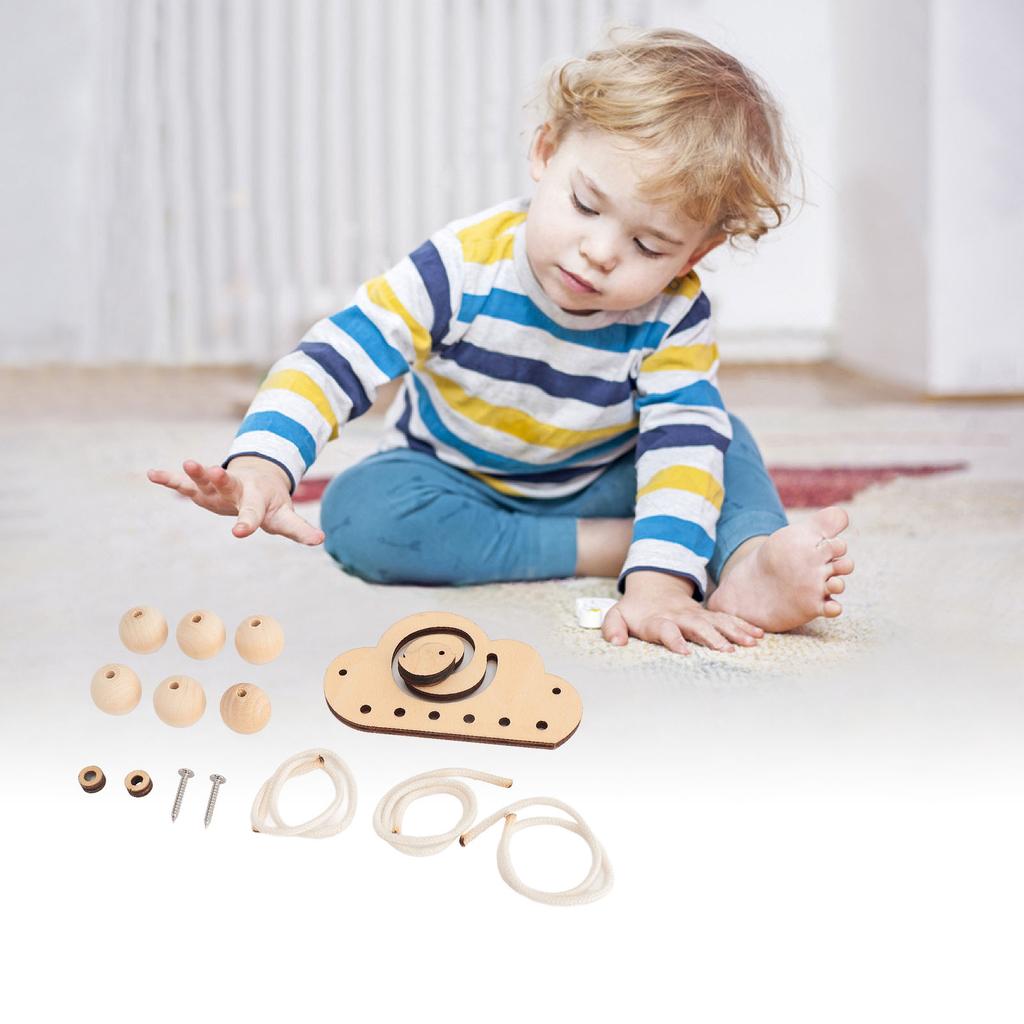 Clouds Birds Sensory Activity Board Wood Composite Board Early Learning Toys Puzzle DIY Sensory Activity Board for 2?3 Years Old Children