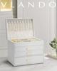 Vlando Large Capacity Jewelry Box with 4 Drawers for Small Items, Earrings, Necklaces, Rings, Watches, and More (White)