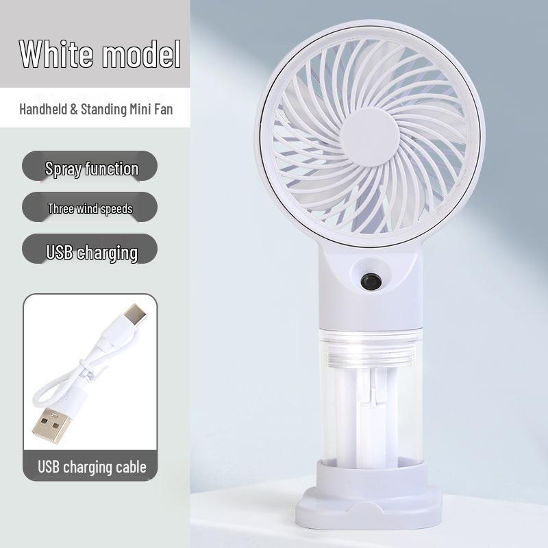 Long-Lasting Portable Desktop & Handheld Mini Fan with Humidifying Spray
