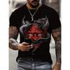 Horror Death Satan Pattern T shirts For Men/Women 3D Print Street Trend T-shirts Summer Oversized Man Clothing Short Sleeve Tops