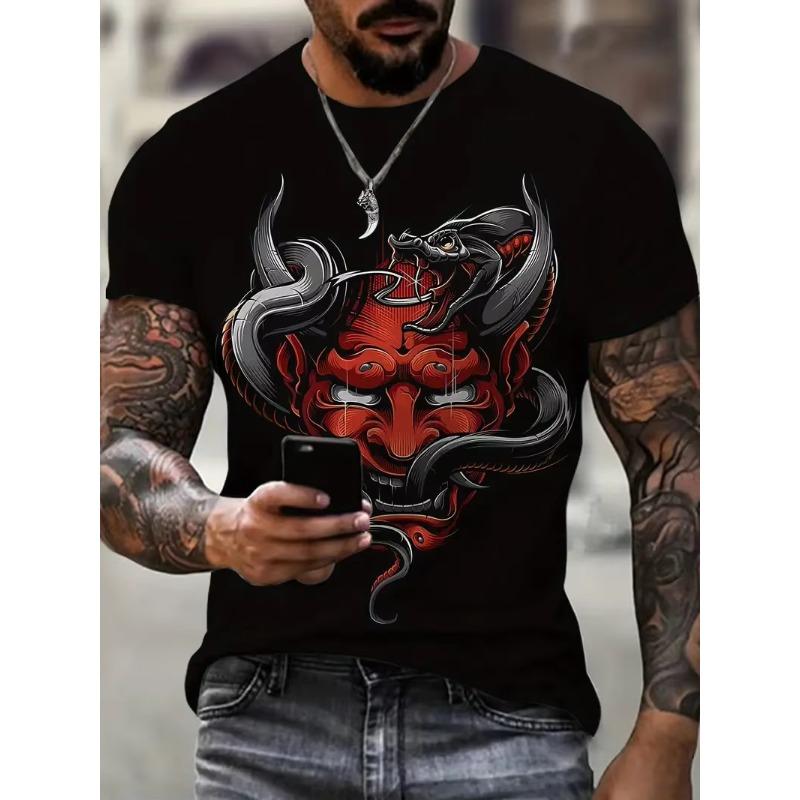 Horror Death Satan Pattern T shirts For Men/Women 3D Print Street Trend T-shirts Summer Oversized Man Clothing Short Sleeve Tops