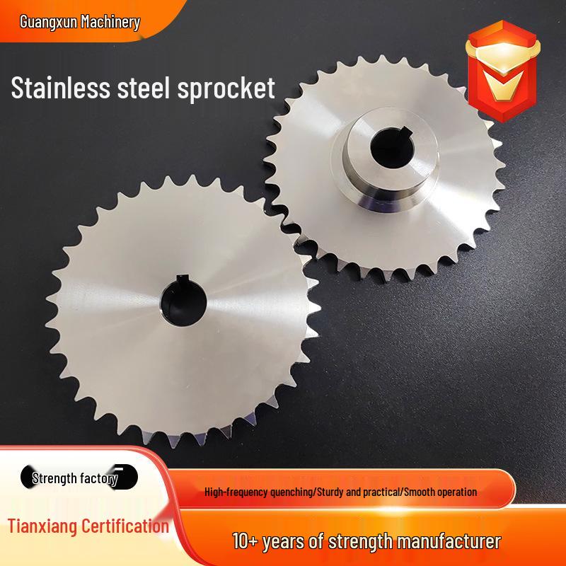 304 Stainless Steel Single Row Double Pitch Conveyor Sprocket (3/8" & 1/2")
