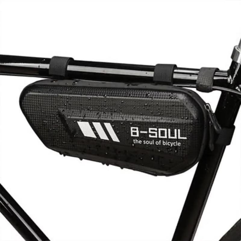 Motorcycle Hanging Tool Bag Carbon Fiber Texture Waterproof Hard Shell Zipper Closure for Outdoor Motorbike Riding