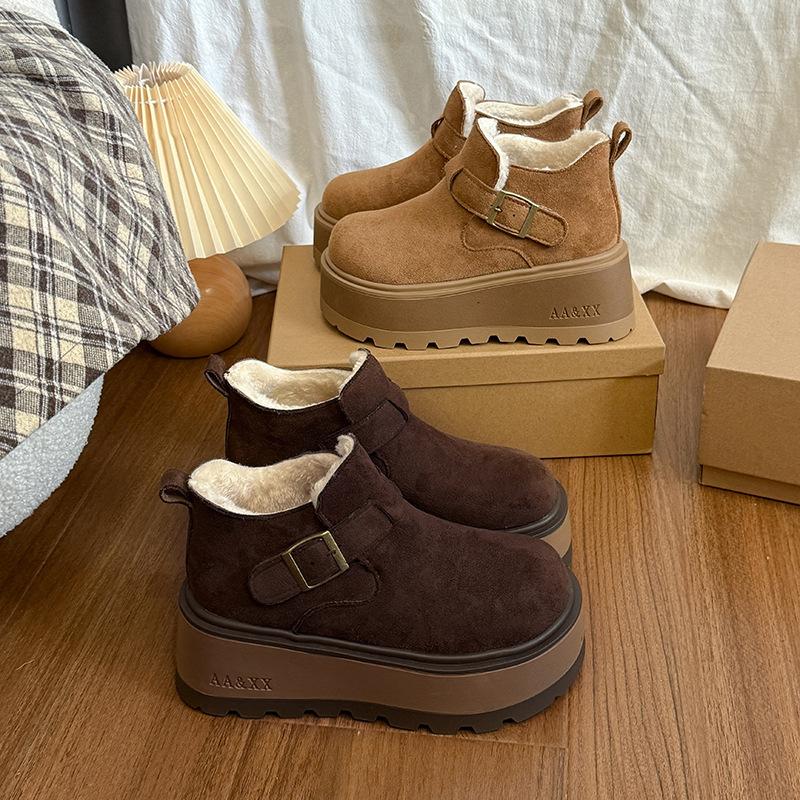Women's Thick Bottom a Footstool Fashion Winter Lightweight Warm Anti Cold Snow Boots Non-slip Casual Sneakers Cotton Boots