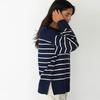 Europe, America, Autumn and Winter New Products, Split Hem Striped Knitted Sweater Top, Round Neck Loose Sweater Women's Clothing