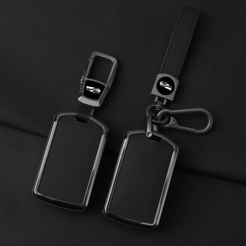 Metal Leather Car Key Case Cover For Volvo S60 S90 Xc40 Xc60 Xc90 V60 V90 C40 Polestar 1 Polestar 2 Protector Protector Keychain