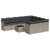11 piece Garden Sofa Set with Cushions Light Grey Poly Rattan