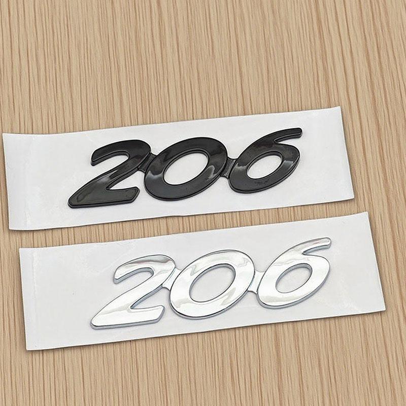 3D ABS Self-Adhesive Numbers 206 207 301 307 308 408 508 Logo Emblem Car Rear Trunk Sticker Badge Decal For Peugeot Accessories