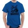 Funny Ball and Chain Joke Just Married Humor Womens or Mens Crewneck T Shirt Tee