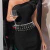 Lightweight Metal Waist Chain for Women Lady Dress Belt with Rhinestone Fringe Female Disco Party Dress Waist Rope