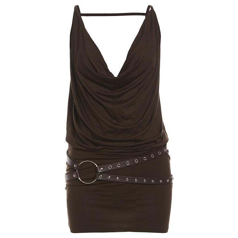 2026WISH European and American women's clothing summer new solid color sexy sleeveless V-neck high waist hip-wrapped dress women