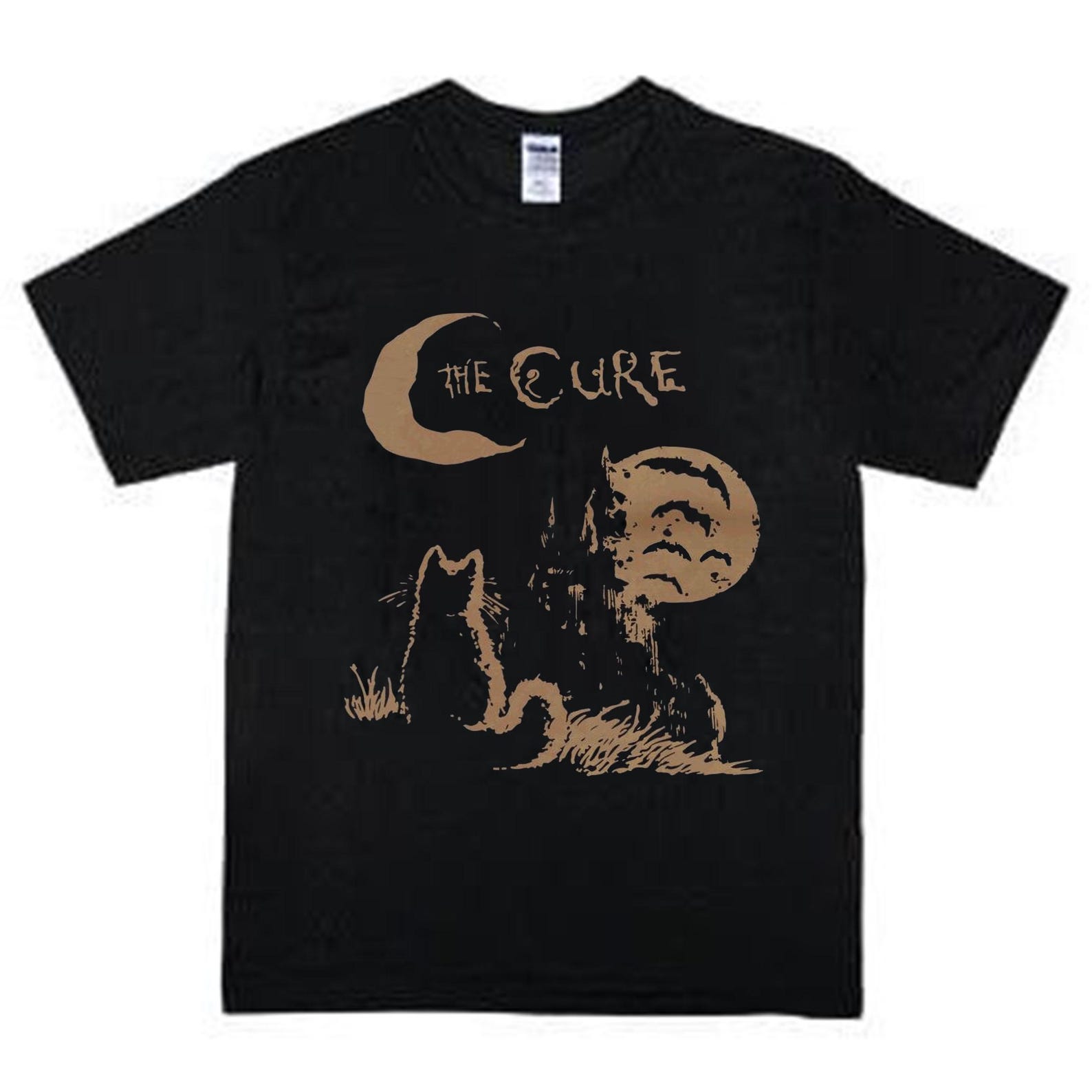 The Cure Cat Tee, 90s Alt Indie Rock, Unisex shirt, Music Gifts, Cat Lover gifts, the cure fan gifts, band tee, the cure graphic tee 2XL