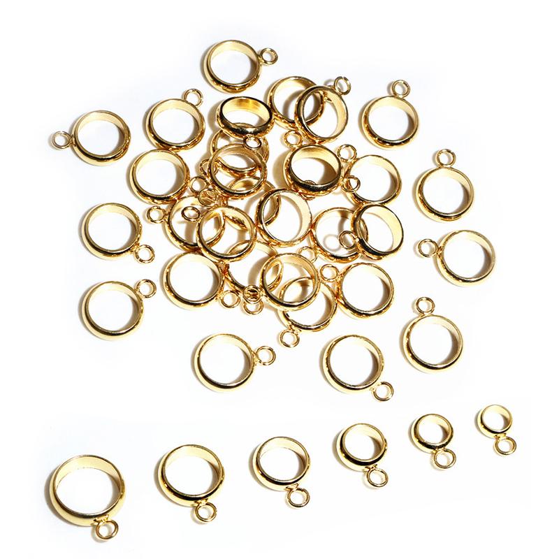 20pcs Stainless Steel Gold Color Loop Hoops Rings Circle Connector Diy Jewelry Findings Accessories for Bracelet Neckalce