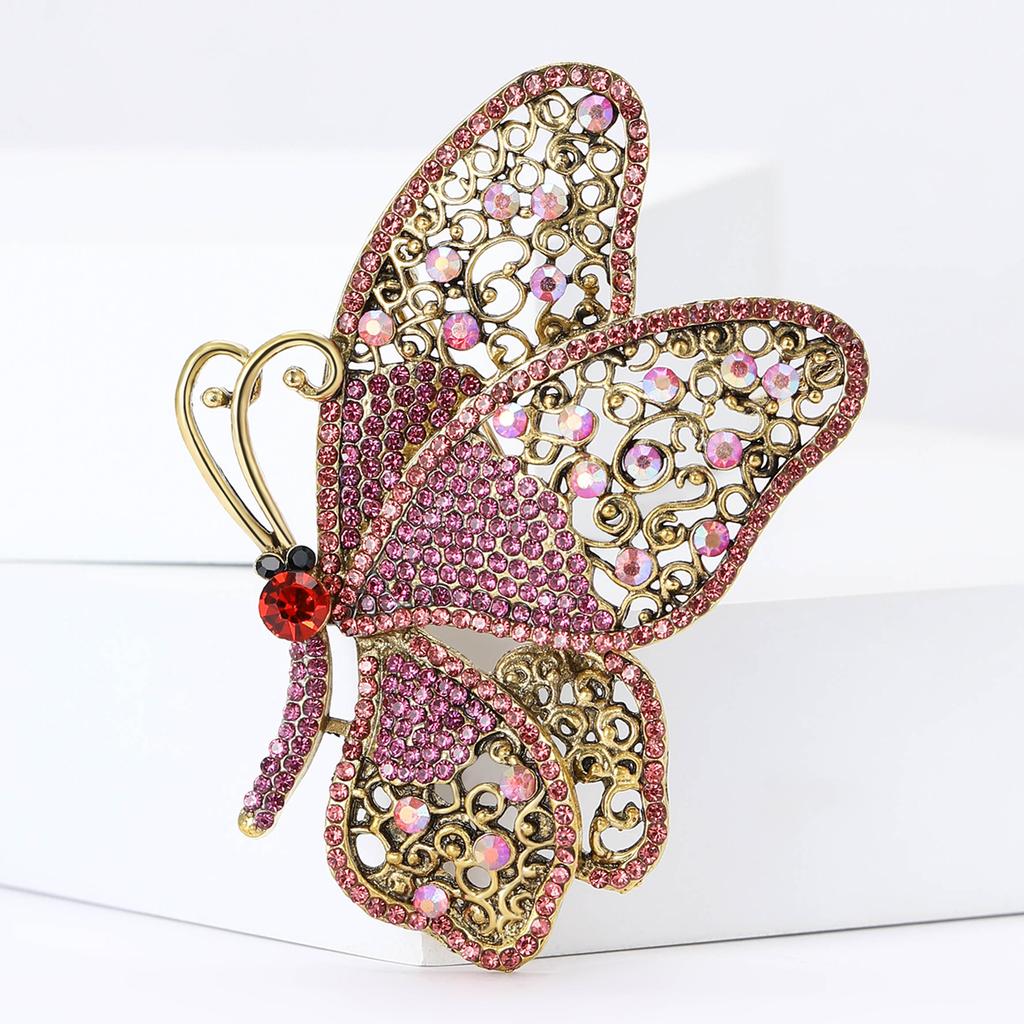 Luxury Rhinestone Butterfly Brooches for Women Unisex Pearl Insect Pins Event Party Gift Backpack Decoration Clothes Accessories