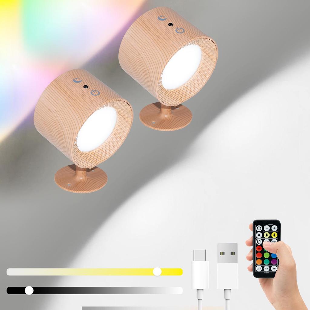 2023 Rechargeable Intelligent Magnetic Wall Lamp with Stepless Dimming and Three-Color Temperature Touch Control