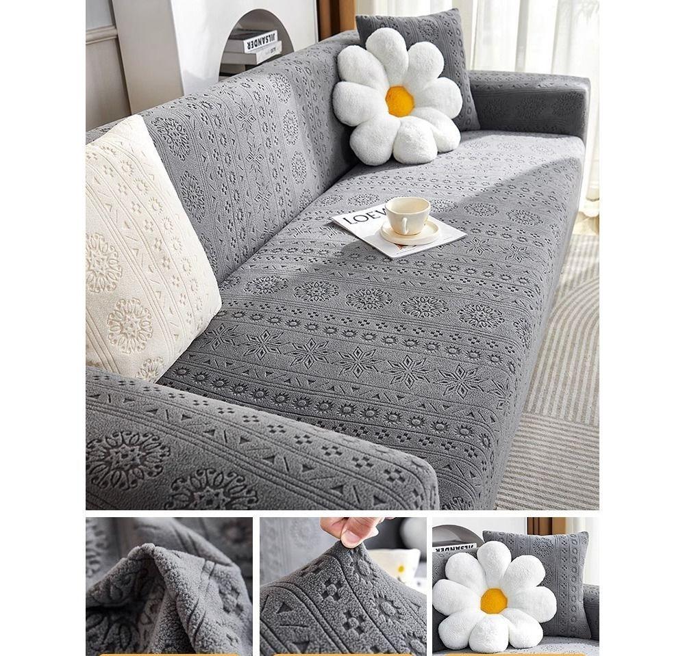 1/2/3/4/5seat Bohemian Jacquard Plush Sofa Cover Universal Sofa Cushion For All Seasons Thick and Soft Anti-cat Scratches
