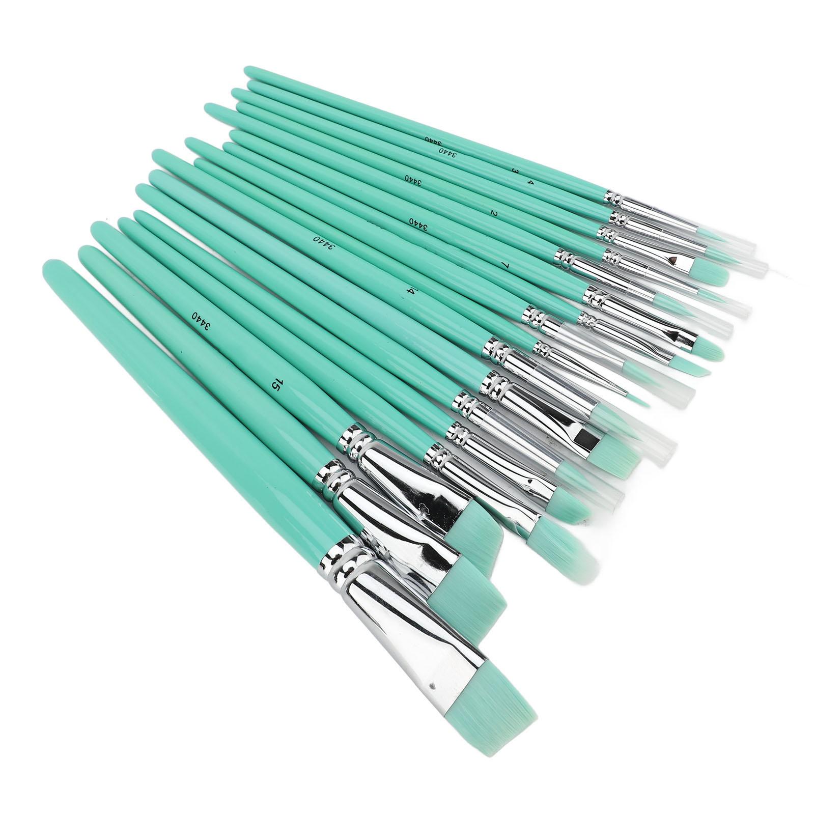 

17 Pieces Paint Brushes Multiple Sizes Nylon Bristles Brush Set for Watercolor Acrylic Oil Painting Kids and Adults