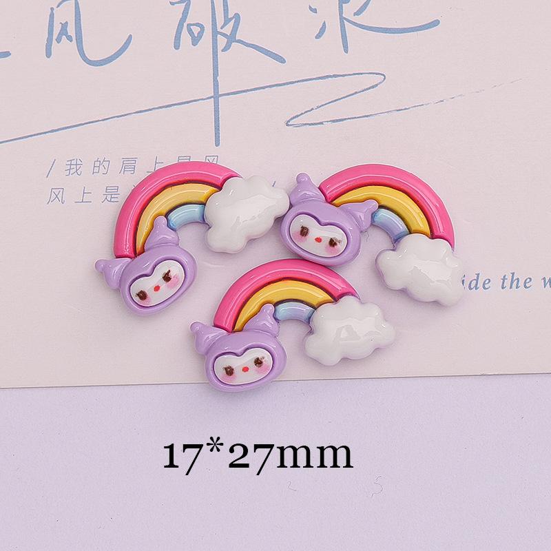 10 Pcs New Mini Kawaii Cartoon Animal Rainbow Kitten Series Resin Scrapbook Diy Jewelry Children Gift Hairpin Accessories A5