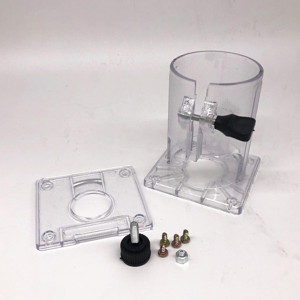 1 pièce Couvercle de défonceuse Couvercle de défonceuse Base transparente en plastique Assemblage de protection avec poignée rotative Pour machine à défoncer 3701 3703