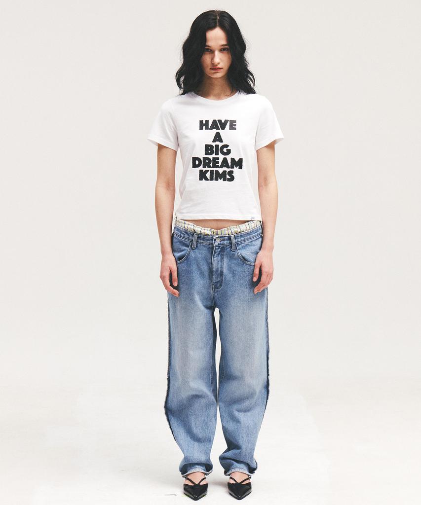 Kimseupeulesikoteunmakes (Unisex) Big Dream Tee White(Black)
